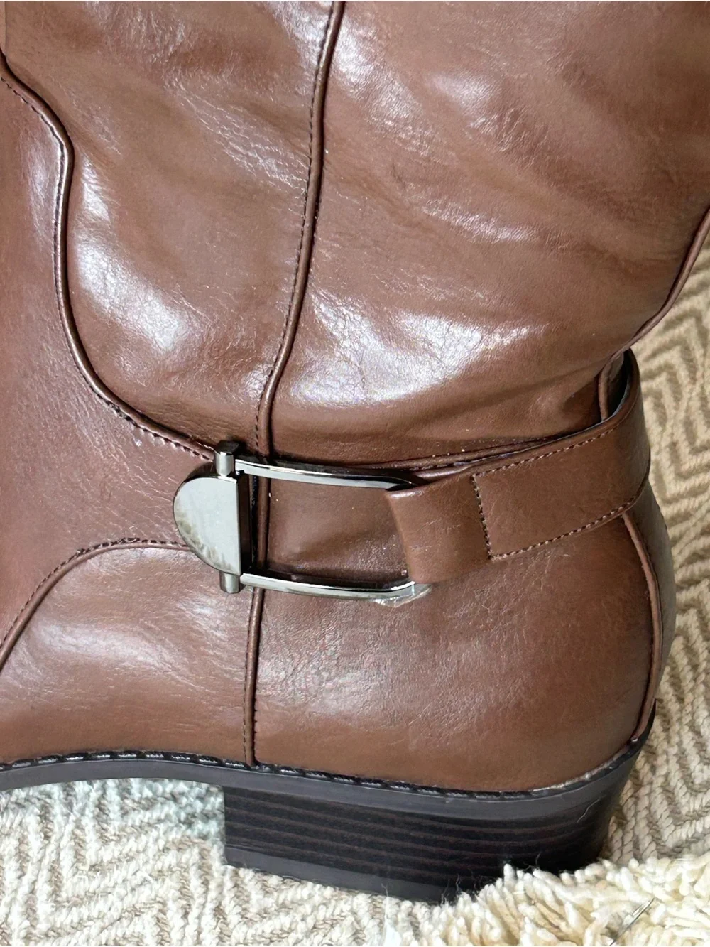 Alfani Women's Over-the-Knee Brown Buckle Riding Boots